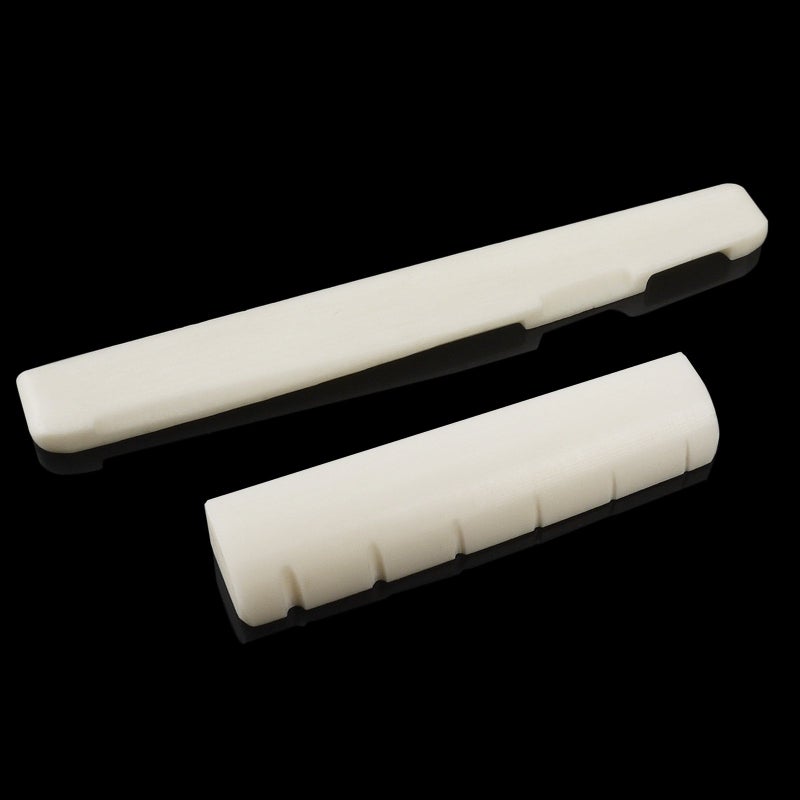 Mr.Power 6 Strings Guitar Bone Bridge Saddle and Nut Made of Real Bone (For Acoustic) - Image 1